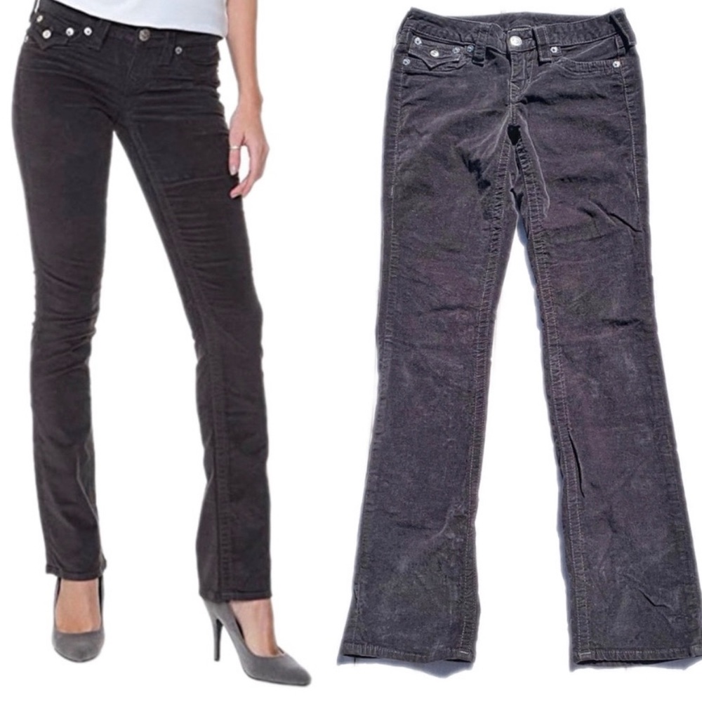 True Religion Velvet/Velour ‘Straight’ Jeans, Grey